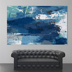 Blue Abstractions (48"W x 1.25"H x 72"D)