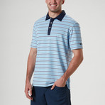 Shamus Auto Stripe Polo // Blue Sky + White + Navy Blazer (M)