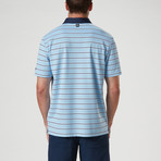 Shamus Auto Stripe Polo // Blue Sky + White + Navy Blazer (M)
