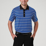 Shamus Auto Stripe Polo // Dark Royal + White + Black (S)