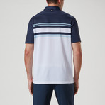 Branson Engineered Stripe Polo // Navy Blazer + Blue Sky + White (S)