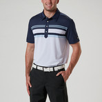 Branson Engineered Stripe Polo // Navy Blazer + Blue Sky + White (S)