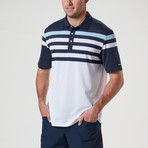 Baxter Engineered Stripe Polo // Navy Blazer + Blue Sky + White (S)