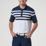 Baxter Engineered Stripe Polo // Navy Blazer + Blue Sky + White (S)