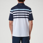 Baxter Engineered Stripe Polo // Navy Blazer + Blue Sky + White (S)