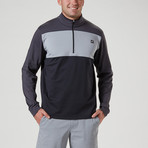 Vincent Zip Mock // Black + Charcoal + Cool Gray (S)