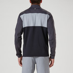 Vincent Zip Mock // Black + Charcoal + Cool Gray (S)