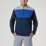 Vincent Zip Mock // Navy Blazer + Dark Royal + Cool Gray (S)