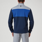 Vincent Zip Mock // Navy Blazer + Dark Royal + Cool Gray (S)