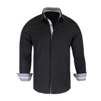 Joey True Modern-Fit Long-Sleeve Dress Shirt // Black (L)