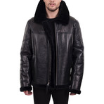 Faux Fur Trimmed Jacket // Black (M)