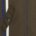 Nolan Water Resistant Racer Stripe Nylon Jacket // Dark Khaki (S)