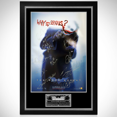 Dark Knight // Cast + Heath Ledger Signed Poster // Custom Frame