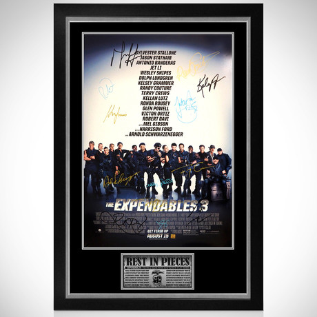 The Expendables 3 // Cast Signed Poster // Custom Frame