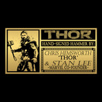 Thor's Hammer // Stan Lee + Chris Hemsworth Signed // Custom Museum Display (Signed Hammer Only)