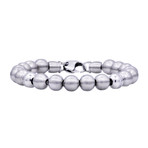 CZ Bead Bracelet // Silver Stainless Steel