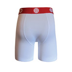 Modal White With Red Waistband Underwear // White (S)
