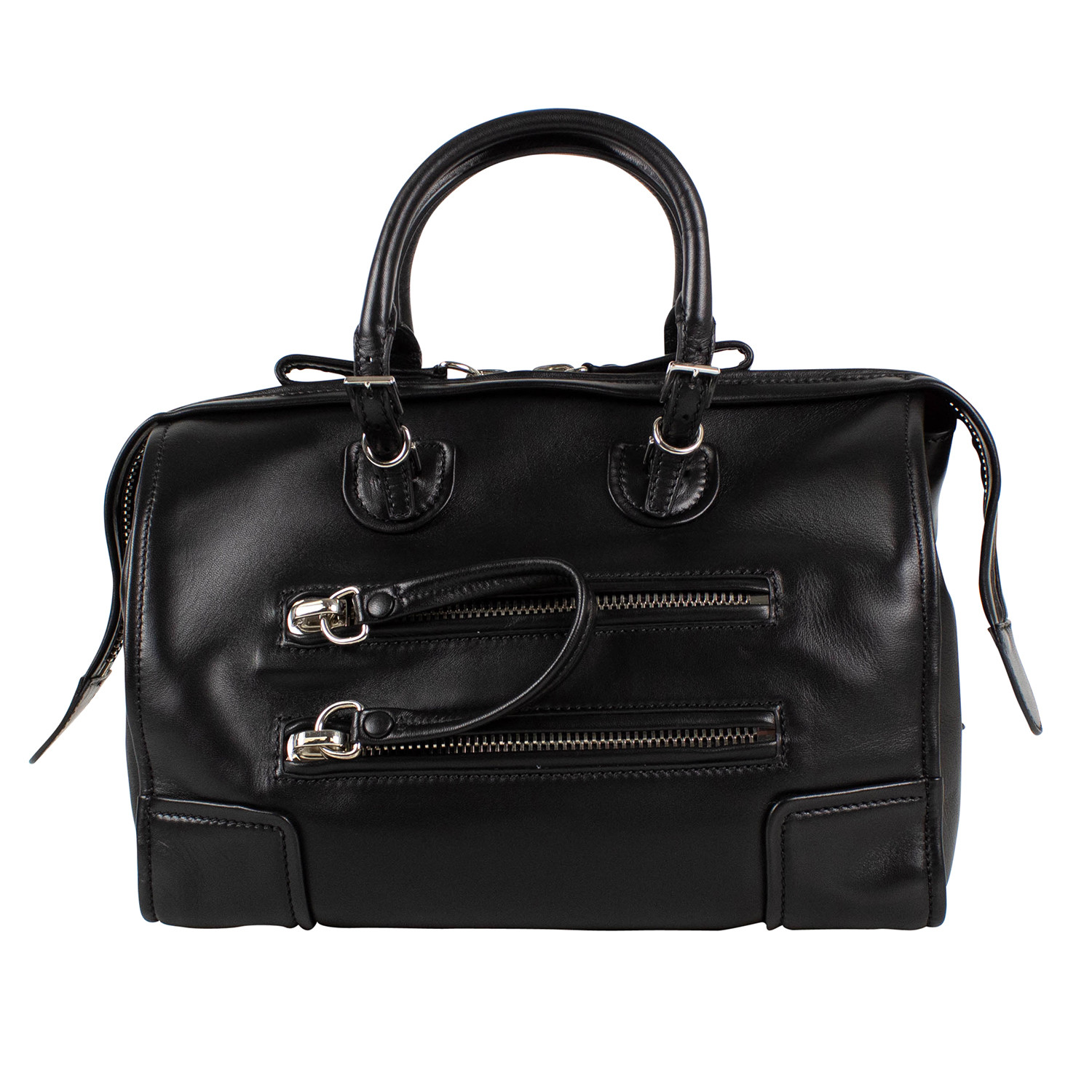 Valentino // Small Leather Duffel Bag // Black - Designer Handbags ...