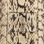 Valentino // Clasp Python Skin Clutch Bag // Ivory + Gold