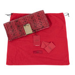 Valentino // Rockstud Python Skin Clutch Bag // Red + Gold