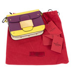 Valentino // Rivet Color-Block Leather Shoulder Bag // Purple + Yellow