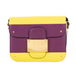 Valentino // Rivet Color-Block Leather Shoulder Bag // Purple + Yellow