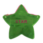 Star Patent Leather Star Clutch Bag // Green