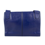 Valentino // Leather Messenger Cross Body Bag // Blue