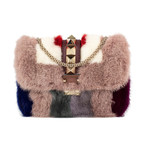 Valentino // Leather 'Glam Lock' Mink Fur Shoulder Bag // Multi-Color