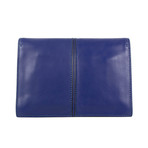 Leather + Handle Clutch Bag // Blue