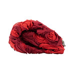 Flowers + Diamonds Silk Clutch Bag // Red
