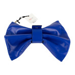 Big Bow Leather Clutch Bag // Blue