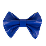 Big Bow Leather Clutch Bag // Blue