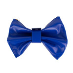 Big Bow Leather Clutch Bag // Blue