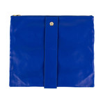 Big Bow Leather Clutch Bag // Blue