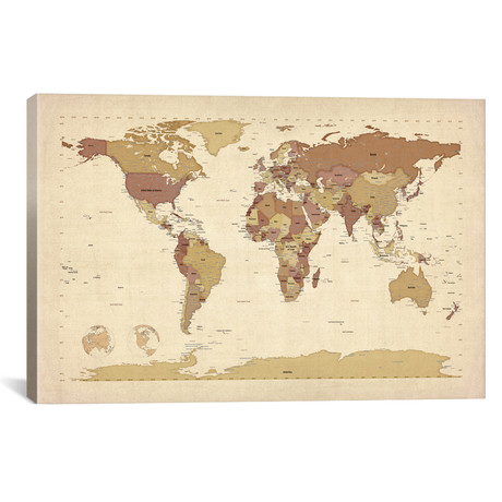 Map of The World V // Michael Tompsett (18"W x 26"H x 0.75"D)