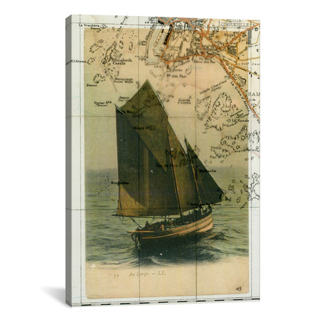 Jersey Sailboat // Nick Bantock (26"W x 18"H x 0.75"D)
