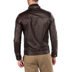 Nicholas Leather Jacket Slim // Brown (2XL)