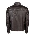 Noah Leather Jacket Slim // Brown (S)