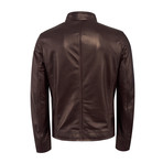 David Leather Jacket Slim // Bordeaux (M)