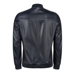 Joshua Leather Jacket // Navy (XS)