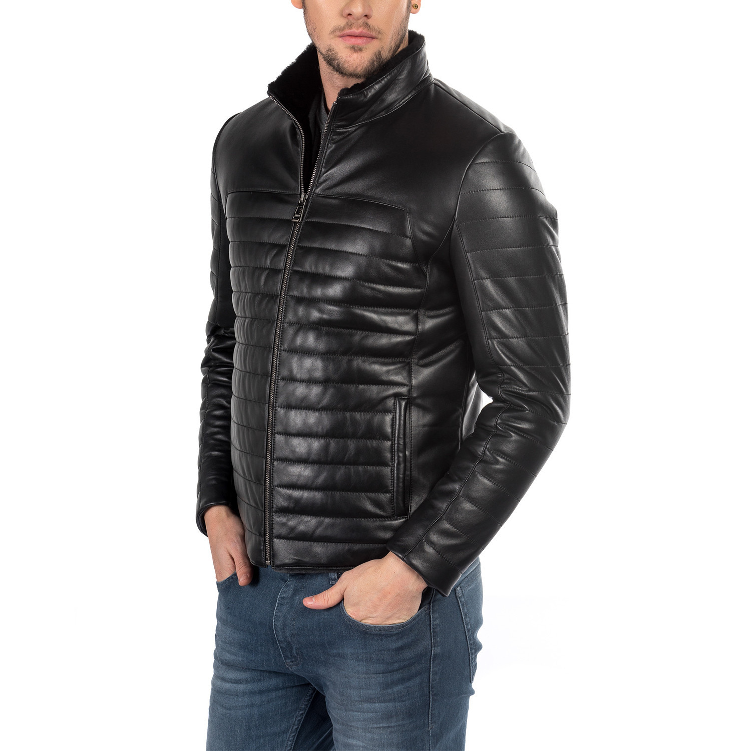 Charles Leather Jacket Slim // Black (XL) - Ruck & Maul - Touch of Modern
