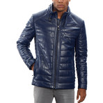 Jospeh Leather Jacket Slim // Blue (2XL)
