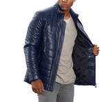 Jospeh Leather Jacket Slim // Blue (M)
