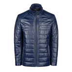 Jospeh Leather Jacket Slim // Blue (M)