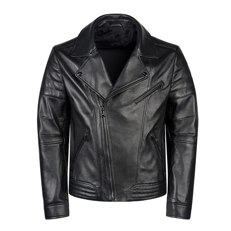Jacob Leather Jacket Slim // Black (XS)