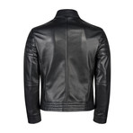 Jacob Leather Jacket Slim // Black (L)