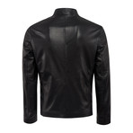 John Leather Jacket Slim // Black (M)