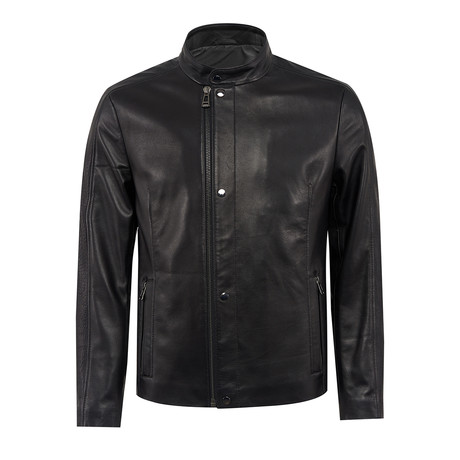 John Leather Jacket Slim // Black (XS)