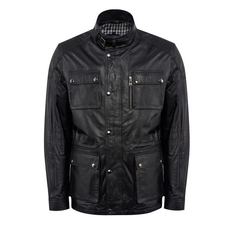 Justin Leather Jacket Slim // Black (XS)